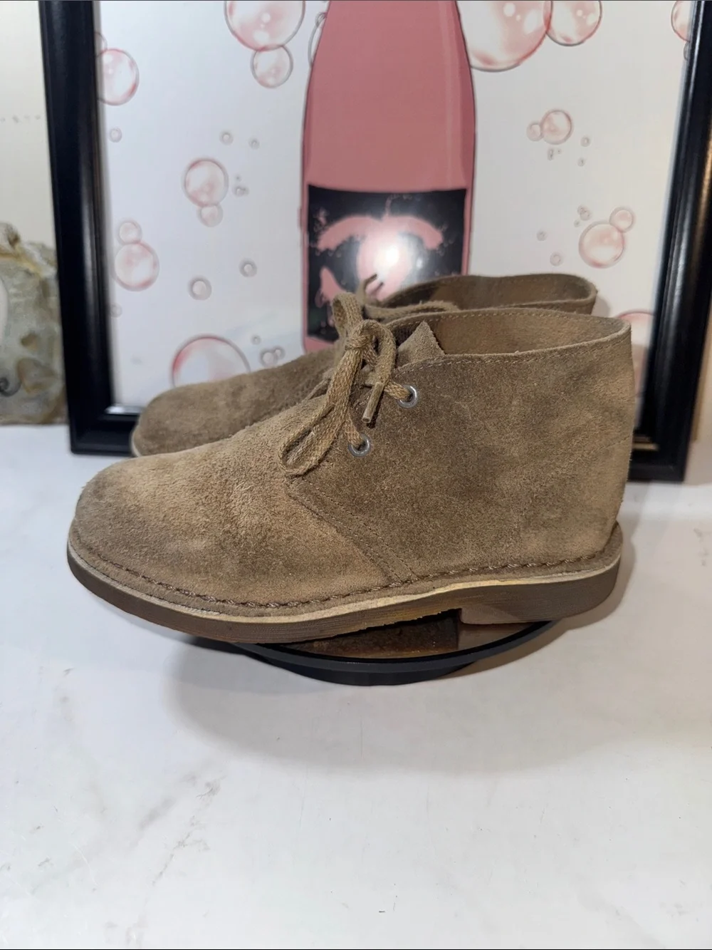 Clarks Originals Kids Leather Taupe Desert Boot - Size 11.5M/W